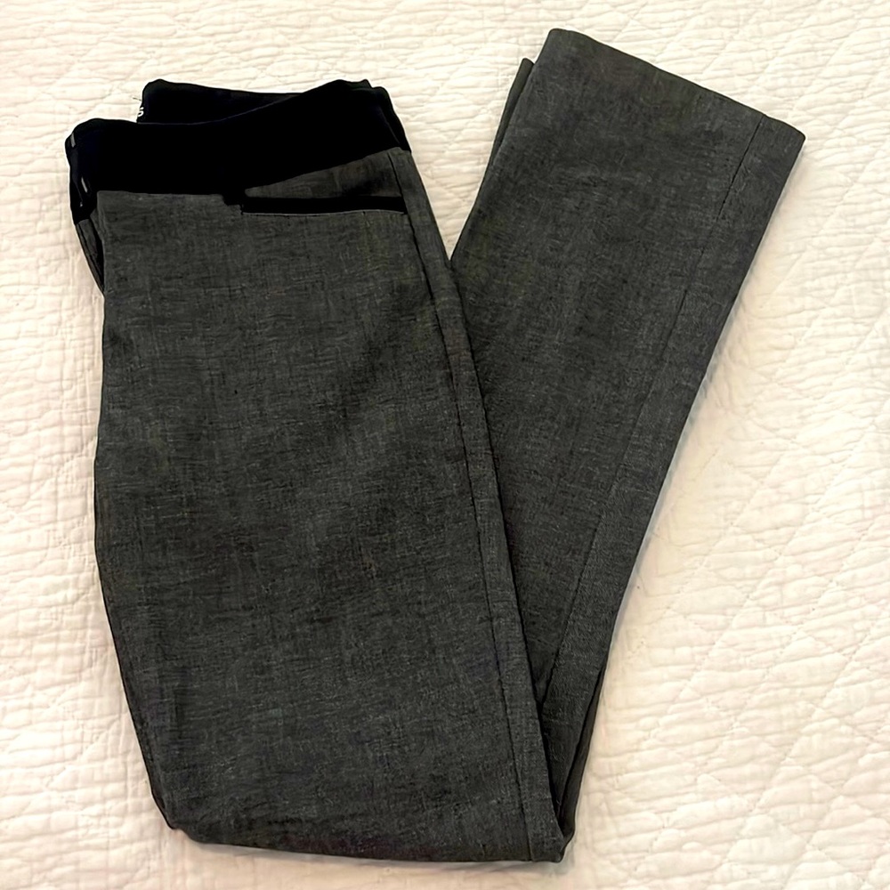 Express Heather pattern with black trim Boot cut Lenth Columnist Pant, size 0
